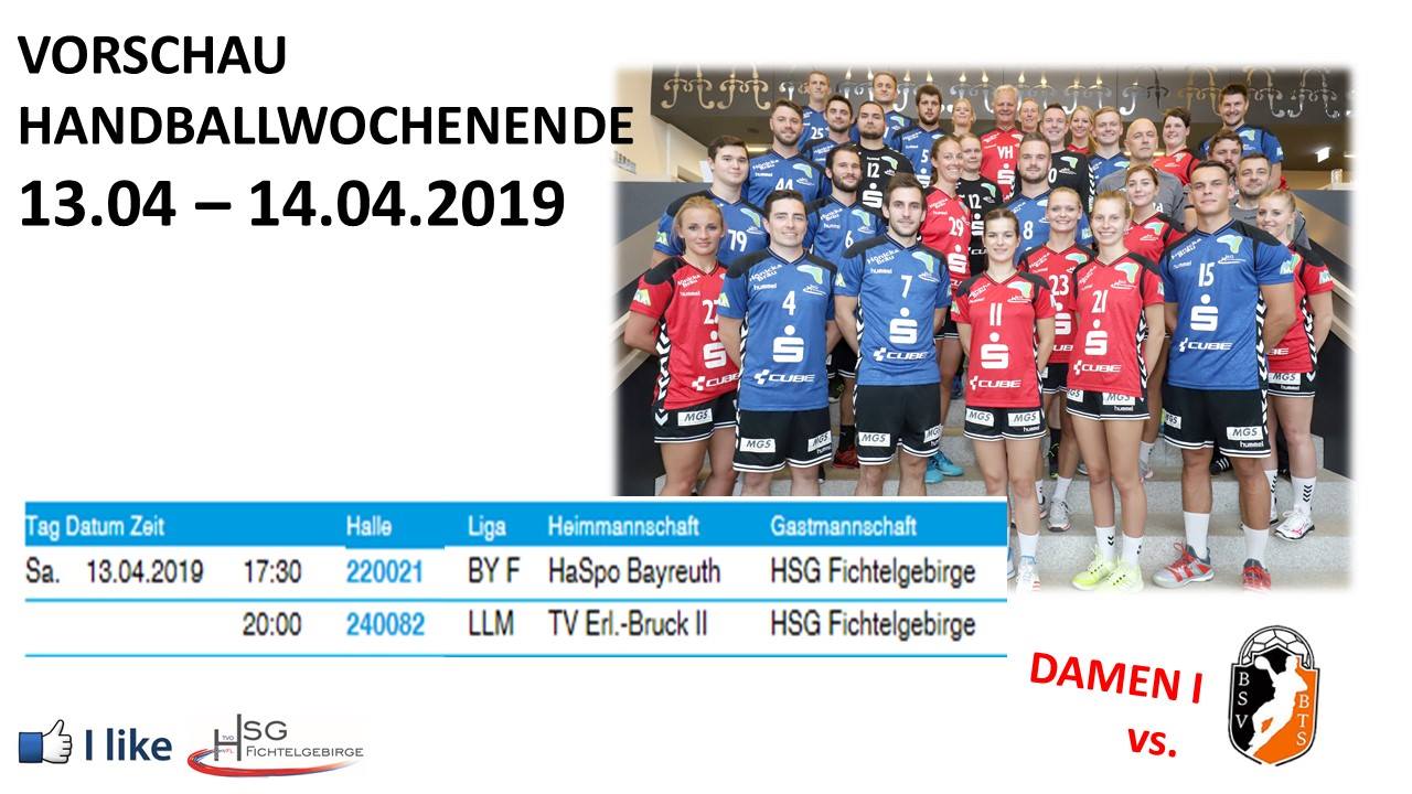 Vorbericht Zum Spieltag Am 13 04 2019 Hsg Fichtelgebirge